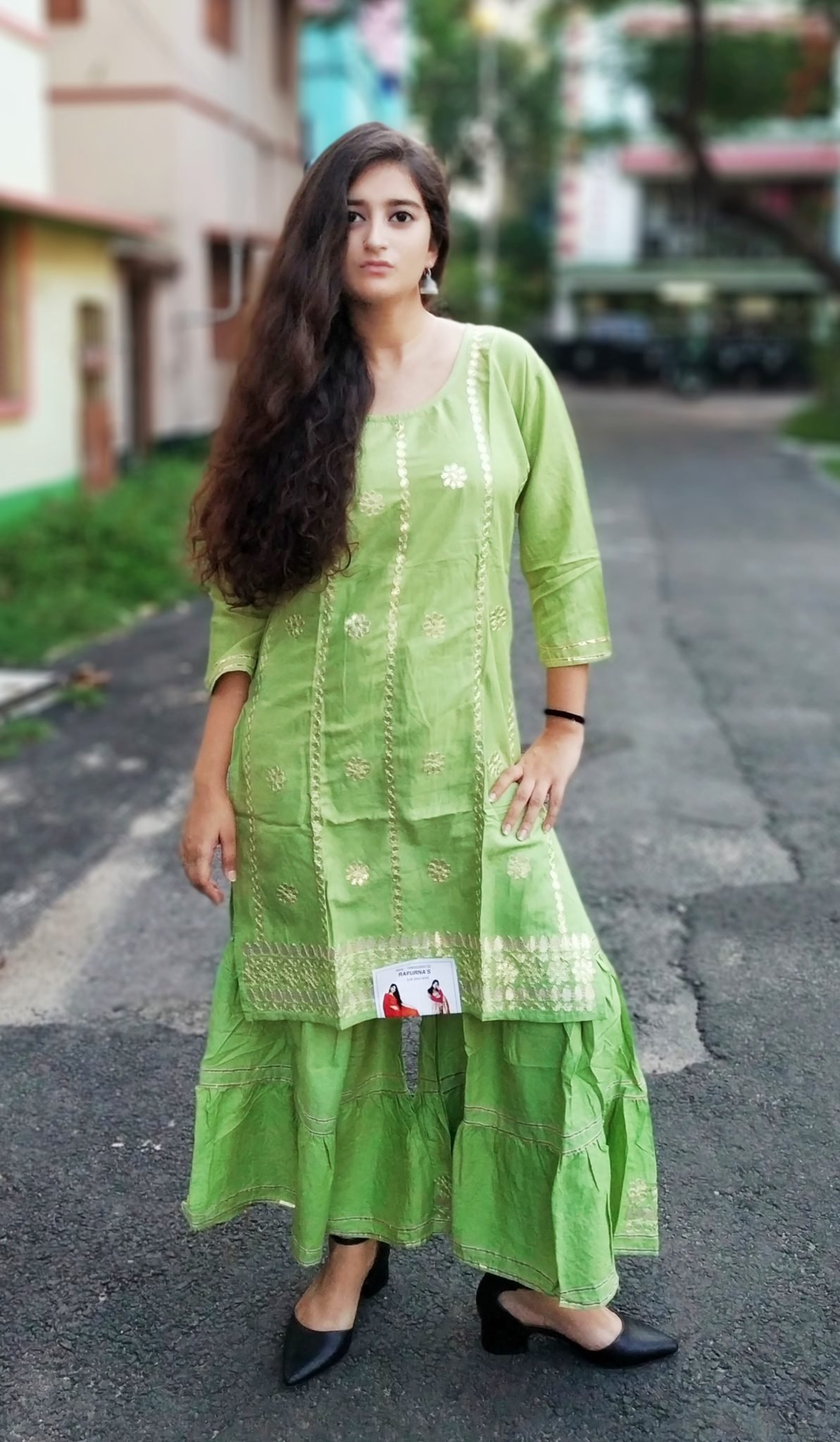 Light Green Kurti palazzo set Rapurnas